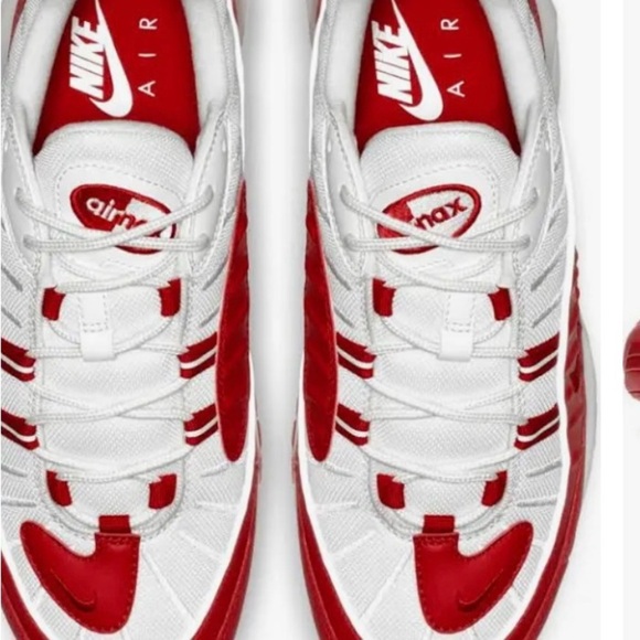 Nike Air Max 98 Men’s Athletic University Red White Sneakers Retro Shoes 9.5 - Picture 5 of 6